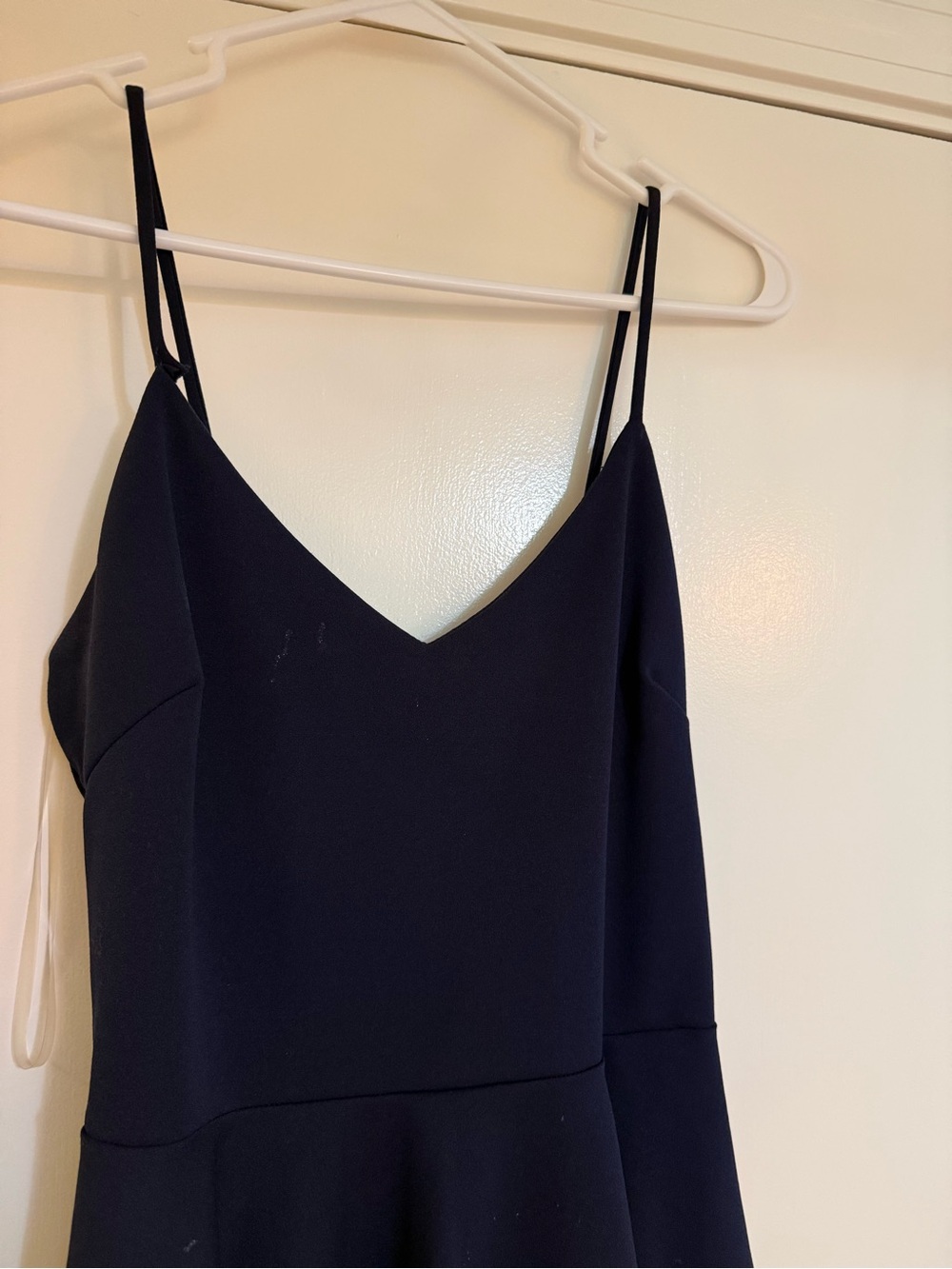 Windsor Navy Strapless-Look Spaghetti Strap V-Neck Dress